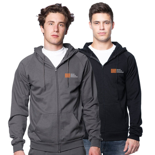 Unisex Organic Cotton Fleece Zip Hoodie