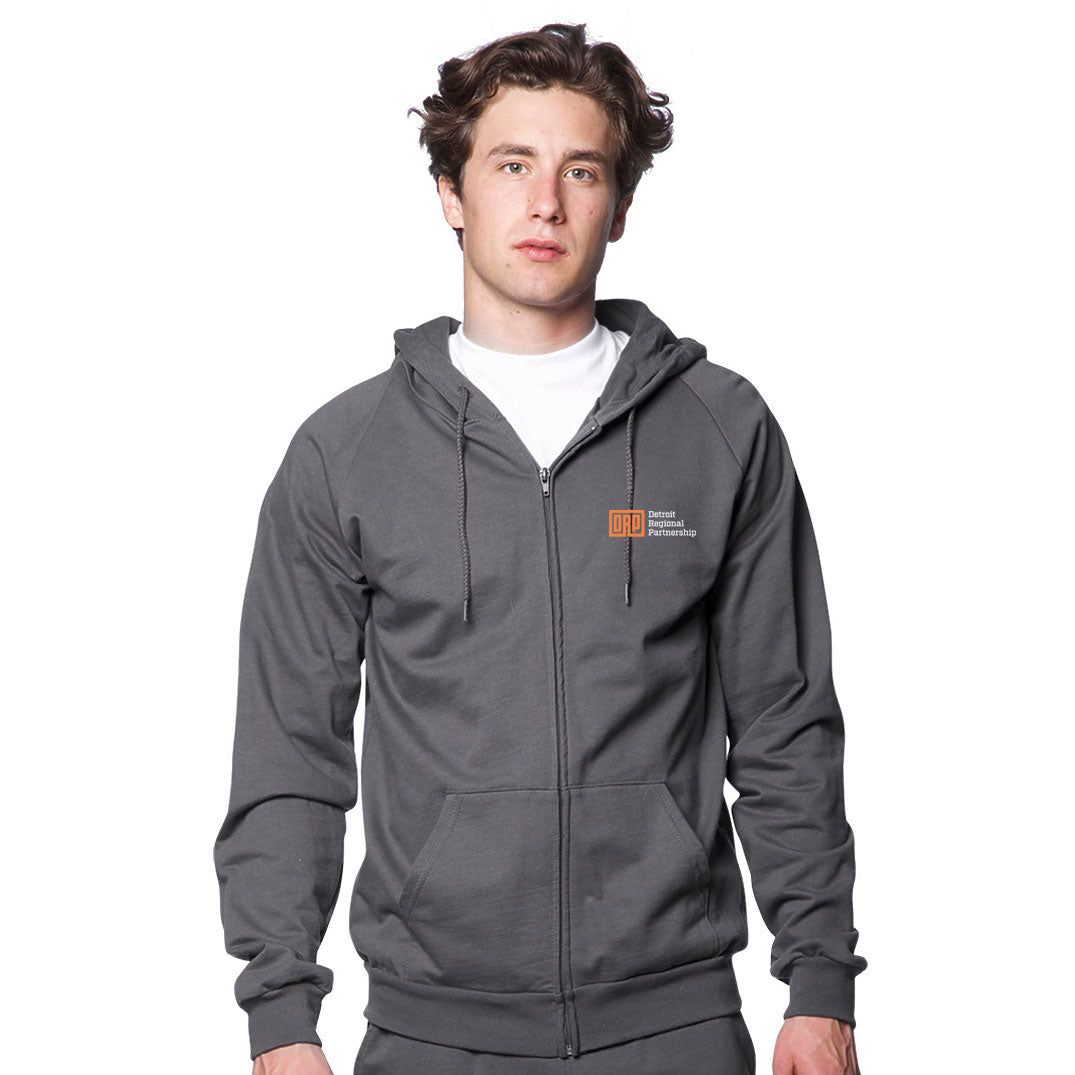 Unisex Organic Cotton Fleece Zip Hoodie